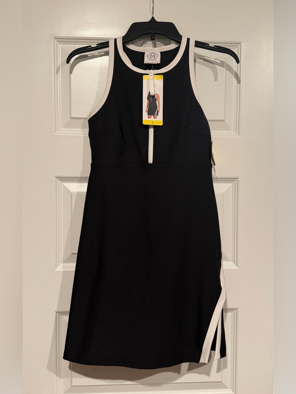 Sage Collective Black Tennis Athletic Dress with White Trim Size Small